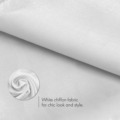 Skeleteen Chiffon Head Neck Scarf - White Classic Retro Sheer Square Head Scarves Handkerchiefs Handbag Ties for Women and Girls...