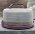 Round Cake Carrier Two Sided Cake Holder Serves as Five Section Serving Tray, Portable Cake Stand Fits 10 inch Cake, Cake Box Comes With Handle, C...