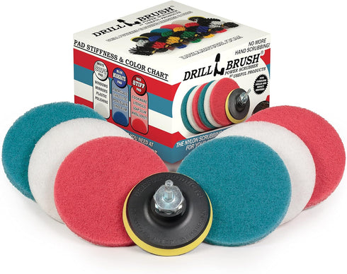 All Purpose Scrub Pads - Six Pack of Cleaning Pads - Bathroom Cleaner - Auto Detailing - Stove Top - Drill Accessories Pads for Deep Clean - Showe...