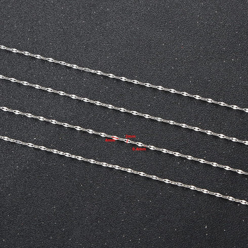 32.8 Feet Silver Stainless Steel Chain Roll Lip Link Chains 4x2mm Silver Necklace Chain with Jump Rings Lobster Clasps Choker Cable Chains for DIY...