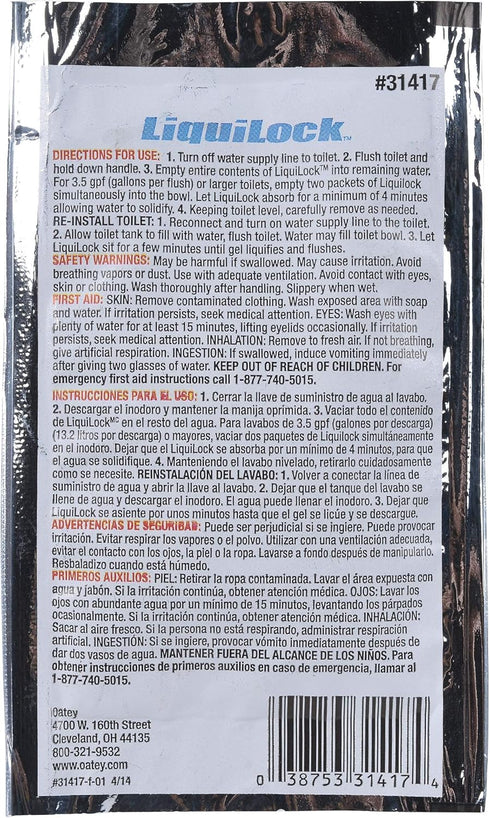 Oatey 31417 Liquilock Gel For Toilet Removal...