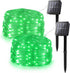 2 Pack 100 LED Solar Green String Lights,33ft Solar Halloween Lights Outdoor,8 Modes Waterproof Green Solar Fairy Lights for Christmas Tree Party ...