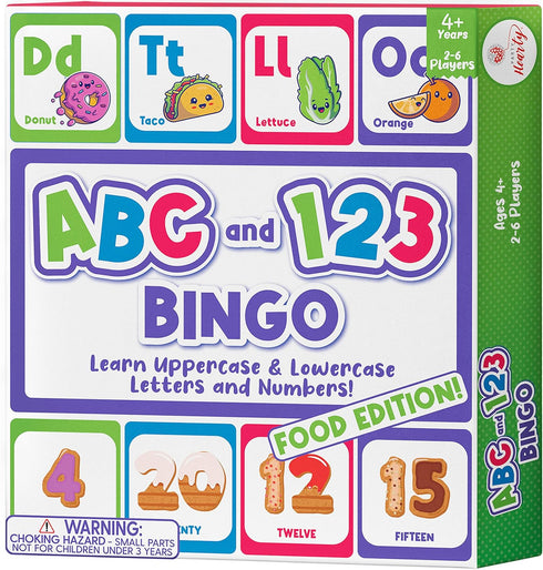 Party Hearty Alphabet and Number, ABC and 123 Bingo Board Game for Kindergarten and Preschool Kids Learn to Read Fun 2 versions for Ages 4 and Up ...