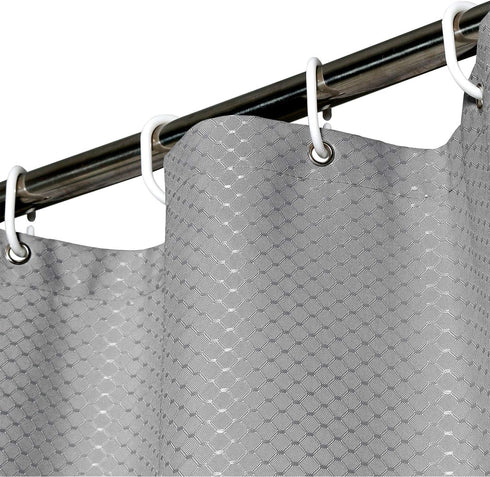 AooHome 75 Inch Long Shower Curtain, Durable Polyester 72" Width Bathroom Curtain Waffle Weave Plaid Design with Hooks, Weighted Bottom, Heavy Dut...
