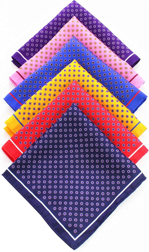 JEMYGINS 6PCS Silk Pocket Squares for Men Handkerchief Hanky Set...