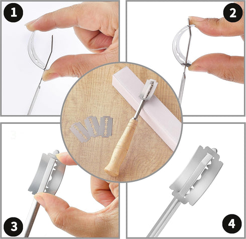 Bread Lame, Stainless Steel Bread Lame Dough Scoring Tool, Premium Sourdough Scoring Tool, Bread Scorer with 10 Razor Blades...