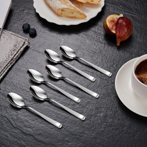 Alexander Fine Spoons, Set of 4, 18/10 Stainless Steel, Well Made, Dishwasher Safe, Heavy Duty Spoon (4.7" Coffee Spoons)...