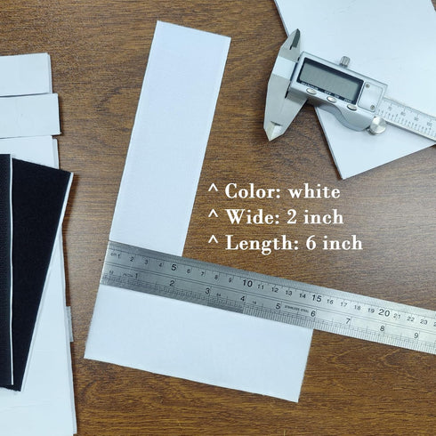 2 x 6" Hook and Loop Tape Sticky Back - 12 Pair Interlocking Tape Sewing Fasteners - White Fabric Strips with Adhesive No Sew...