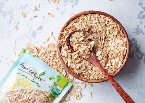 Food to Live Organic Rolled KAMUT Khorasan Wheat Flakes, 8 Ounces - Non-GMO, Whole Wheat Berries, Kosher, Bulk, Great for Cereal, Granola, Muffins...