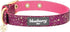 Blueberry Pet 4 Colors Glam Life Gold Stamping Lace Adjustable Dog Collar in Cerise Pink, Neck 7.5-10", for Small Breed...