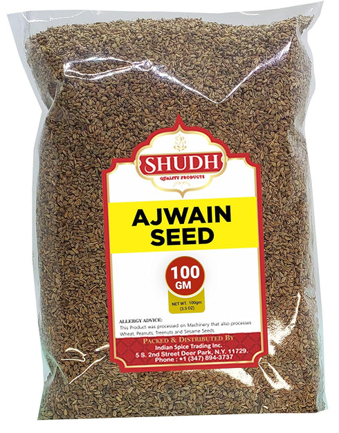 SHUDH Ajwain Seeds (Carom Bishops Seed) Spice Whole 3.5oz (100g) ~ Natural | Vegan | Gluten Friendly | NON-GMO | Indian Origin...