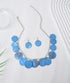 Statement Shell Disc Beaded Necklace Big Chunky 18” Necklace and Earrings Set for Women Holiday...