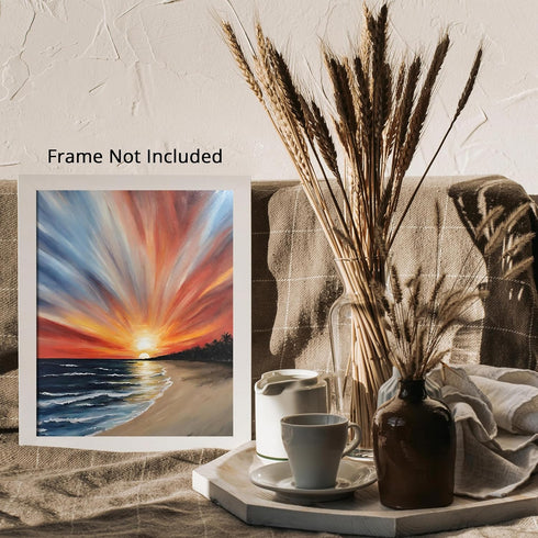 Posterizer 1 pcs- sunrise and sunset-landscape nature scene 8-Landscape & Nature Art-Floral Botanical Art- Decor for Home & Office- unframed wall ...