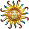 Metal Sun Wall Decor Outdoor Sunface Yard Art Porch Door Patio Garden Home Indoor Sculpture Decorations, 12 inch -B...