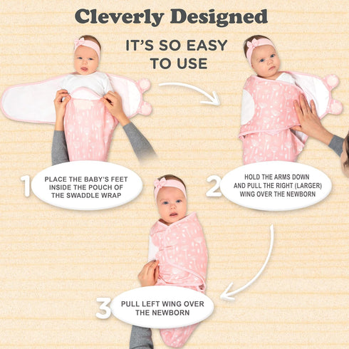 Bublo Baby Swaddles for Newborns – 3-Pack Infant Swaddles 0-3 Months – Adjustable Swaddle Sleep Sack – Soft Organic Cotton Baby Wrap for Safe & Co...