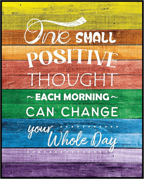 Posterizer 1 pcs-One Small Positive Thought-Rainbow Quote-Motivational & Inspirational Art-Gay & LGBTQ Art- School and classroom art- unframed wal...