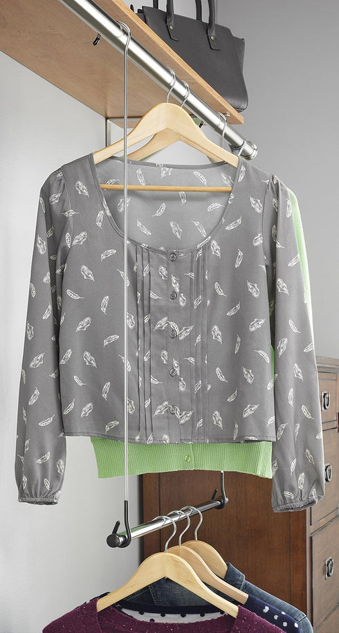 Whitmor Double Closet Rod - Heavy Duty Closet Organizer- Chrome...