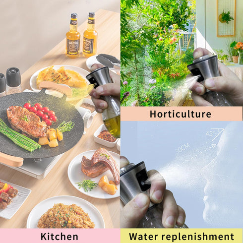 Olive Oil Sprayer For Cooking?200ml Glass Food Grade Spray Bottle?Refillable Oil Sprayer For Cooking,With Stainless Steel Funnel,Help You Control ...