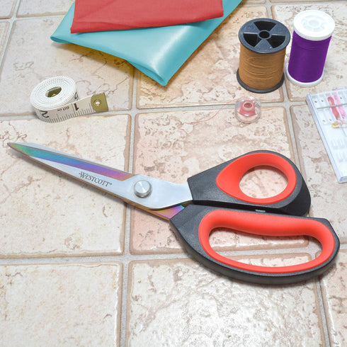 Westcott 17780 9.5-Inch Tailor Scissors for Crafting, Red/Black...