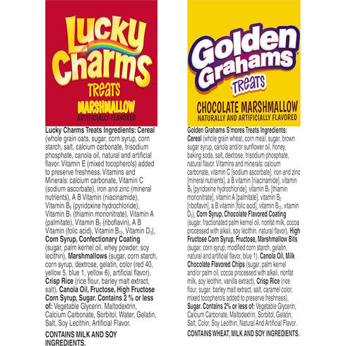 Golden Grahams Lucky Charms Breakfast Cereal Treat Bars Variety Pack, 28 ct...