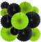 Black Green Party Hanging Paper Fans Decorations - Tropical Jungle Animal Birthday Party Ceiling Hangings Graduation Bachelorette Party Photo Boot...