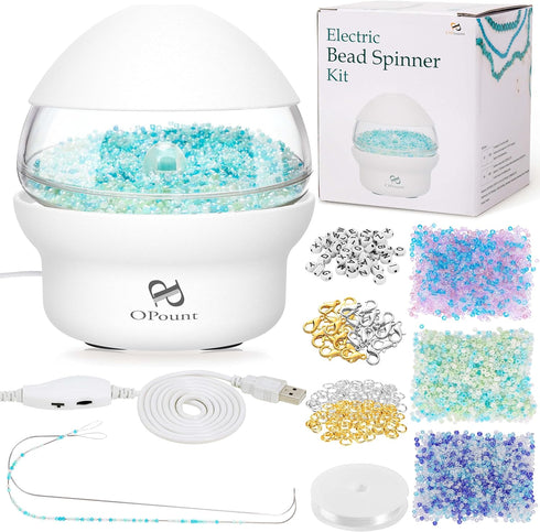 PP OPOUNT Electric| Clay| Seed Bead Spinner with 3171 PCS Jewelry Beads Set, Fast Beading Bead Spinner Machine for Jewelry Making (Patent Product)...
