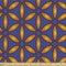 Lunarable Retro Fabric by The Yard, Classic Repetitive Pattern with Geometric Style Motif with Leaves, Decorative Fabric for Upholstery and Home A...