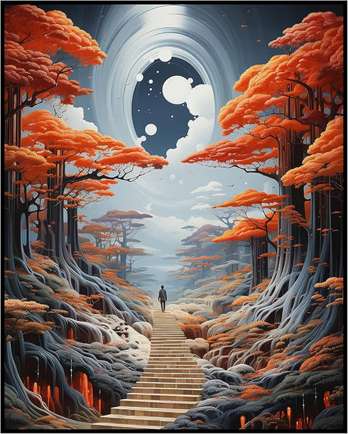 Posterizer 1 pcs-surreal beautiful scenery alien world-Abstract & Modern Art-Fantasy & Fiction Art-Gift for Art Lovers-Decor for Home & Office- UN...