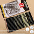 KALOUR Professional Charcoal Pencils Drawing Set -12 Pieces Soft, Medium and Hard Charcoal Pencils for Drawing, Sketching, Shading, Artist Pencils...