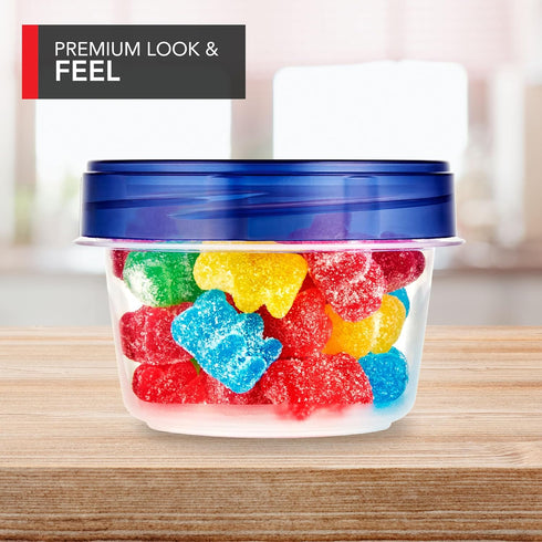 Stock Your Home 4oz Plastic Containers with Twist Top Lids (6 Pack), 1/2 Cup Small Freezer Containers for Leftover Food, Airtight Reusable Soup Co...