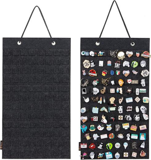 PACMAXI Hanging Brooch Pin Organizer, Display Pins Storage Case, Brooch Collection Storage Holder, Holds Up to 96 Pins.(Not Include Any Accessorie...