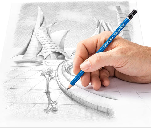 STAEDTLER Lumograph Graphite Drawing and Sketching Pencils 100G6, Set of 6 Degrees in an Attractive Storage Tin (100G6)...