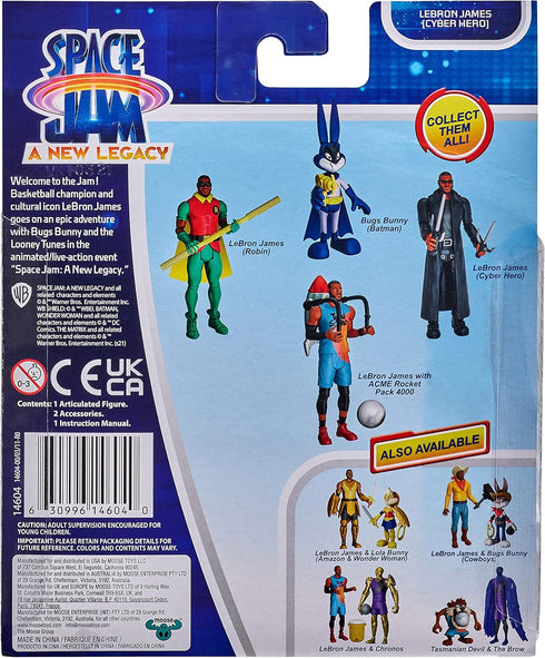 Moose Toys Space Jam: A New Legacy - Baller Action Figure - 5" Lebron James (Cyber Hero), Multicolor (14604)...