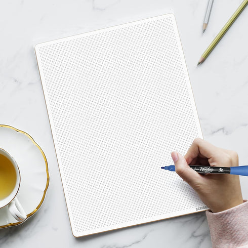 Dotted Dry Erase Board Graph Whiteboard 9" x 12" Double Sided with Bullet Dot Grid Paper for Home School Classroom Kids and Students Portable Dot ...