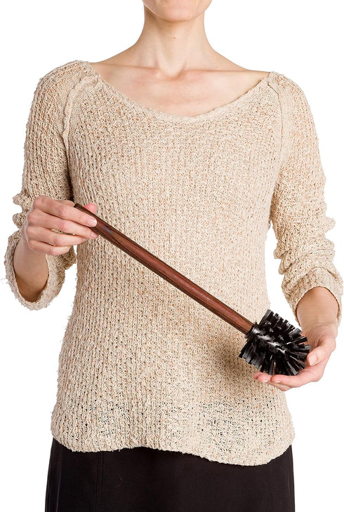 Redecker Toilet Brush and Replacement Head Set, Oiled Thermowood Handle, Nylon Bristles, Made in Germany...