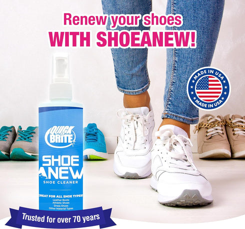 Shoe Cleaning Kit for Cleaning Sneakers, Leather, White Shoes, Fabric, and More - with Cleaning Spray 8oz, Nylon Brush, Microfiber Shoe Cloth...