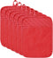 R HORSE 6Pcs Christmas Red Pot Holders with Pocket for Kitchen Cotton Pocket Pot Holder Set Heat Resistant Potholder Terry Coaster Oven Mitts Hot ...