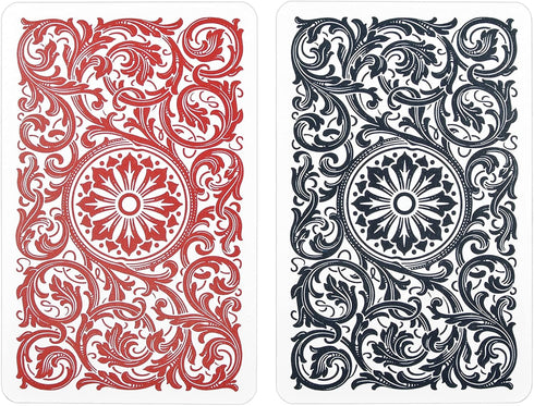 Copag 1546 Design 100% Plastic Playing Cards, Bridge Size (Narrow) Red/Black Double Deck Set (Regular Index)...