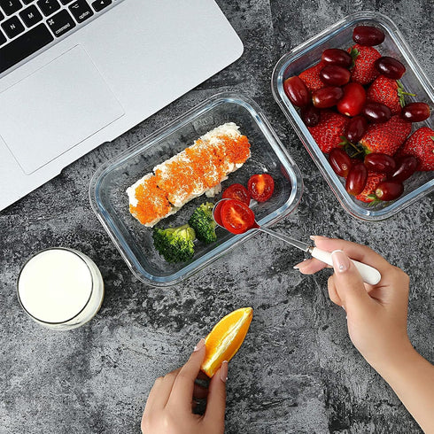 YEBODA Glass Food Storage Containers with Airtight Snap Locking Lids BPA Free Meal Prep Container Set For Home Kitchen Restaurant - Freezer, Micro...