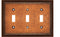 Raised Pearls Decorative Wall Plate Switch Plate Outlet Cover (Triple Toggle, Sponged Copper)...