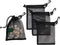 PALTERWEAR Mesh Drawstring Bag With Clip and Toggle Closure - For Watersports, Outdoor, Gym - Multi-Use Set of 4 (Black, 6 x 8 inch)...