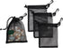 PALTERWEAR Mesh Drawstring Bag With Clip and Toggle Closure - For Watersports, Outdoor, Gym - Multi-Use Set of 4 (Black, 6 x 8 inch)...