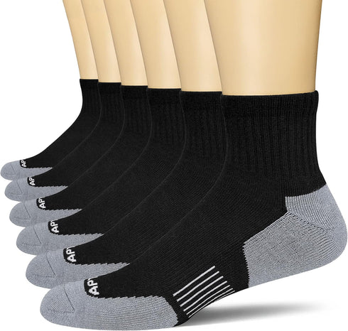 APTYID Men's Moisture Wicking Athletic Ankle Socks (6 Pack)...