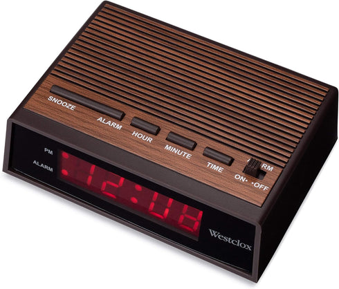 Westclox Retro Wood Style Easy To Read Super Bright Small Night Table Ascending Alarm Clock 22690....