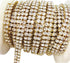 3 Feet 1 Yard 2 Rows Ss16 4mm Close Rhinestone Chain Trims Cup Chain Wedding Cake (Gold+Clear Crystal)...