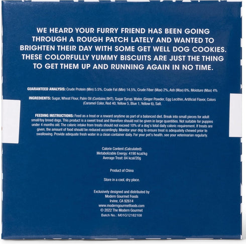 Thoughtfully Pets, Get Well Dog Cookies Gift Set, Crunchy Dog Treats Includes Colorfully Hand Decorated Get Well Themed Dog Biscuits to Brighten T...