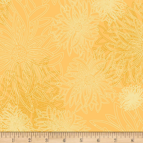Art Gallery Fabrics Art Gallery Floral Elements Sunflower Fabric, Warm Yellow...