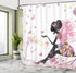 Ambesonne Girls Shower Curtain, Pink Butterfly Girl with Floral Dress Flower Fairy Angel Wings Folklore Kids Print, Fabric Bathroom Decor Set with...