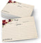 321Done Recipe Cards (Set of 50) Rustic Floral 4" x 6" - Double-Sided for Weddings, Bridal Shower - Made in USA - Large Watercolor Red Roses, Kraf...