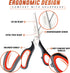 Pinking Shears - Fabric Craft Scissors with Decorative Edge, Zig Zag Blade, Professional Sewing Shear for Fabric/Leather/Paper (Red)...